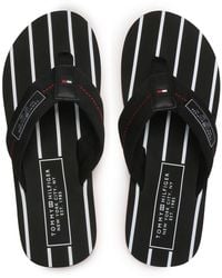 Tommy Hilfiger - Zehentrenner patch hilfiger beach sandal fm0fm04470 black bds - Lyst