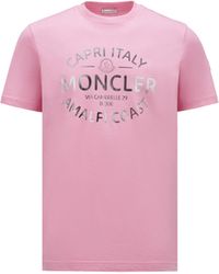 Moncler - Camiseta metalizada con logotipo - Lyst