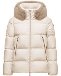Moncler - Moncler Laichefur Hooded Shearling-Trimmed Short Down Jacket - Lyst