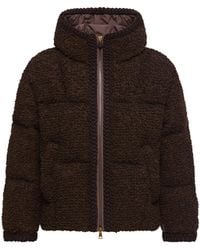 Moncler - Moncler Cristallin Hooded Wool Blend Short Down Jacket - Lyst