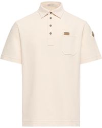 Moncler - Moncler Leather Logo Tag Cotton Polo Shirt - Lyst