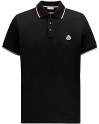 Moncler - Tricolor-Trimmed Cotton Piquet Polo Shirt - Lyst