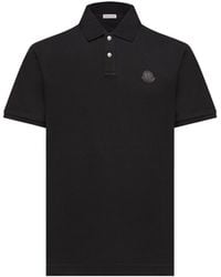 Moncler - Moncler Logo Patch Cotton Piquet Polo Shirt - Lyst