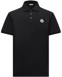 Moncler - Moncler Logo Patch Cotton Piquet Polo Shirt - Lyst