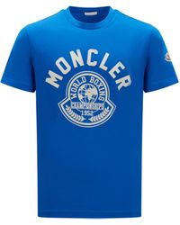 Moncler - Printed Motif T-shirt Blue - Lyst