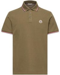 Moncler - Moncler Tricolor-Trimmed Cotton Piquet Polo Shirt - Lyst