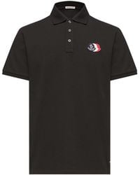 Moncler - Moncler Logo Patch Cotton Piquet Polo Shirt - Lyst