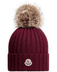 Moncler - Gorro De Lana Con Pompón, Mujer, Talla - Lyst