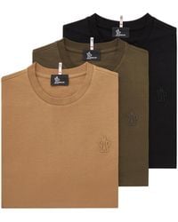 Moncler - Moncler Logo Patch Cotton Blend T-Shirt (Three Pack) - Lyst