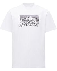 Moncler - Moncler Mountain Logo Cotton T-Shirt - Lyst