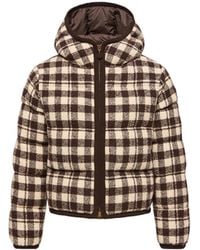 Moncler - Moncler Abstraction Hooded Wool Blend Short Down Jacket - Lyst