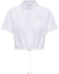Moncler - Moncler Cropped Cotton Piquet Polo Shirt - Lyst