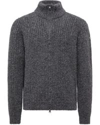 Moncler - Alpaca & Wool Zip-Up Cardigan - Lyst