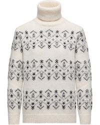 Moncler - Crystal-Embroidered Alpaca & Wool Blend Polo Neck Jumper - Lyst