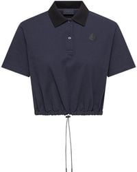 Moncler - Moncler Cropped Cotton Piquet Polo Shirt - Lyst