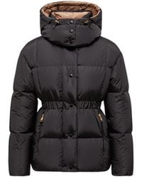Moncler - Piumino Corto Con Cappuccio E Trapuntatura A Quadri Agneux, Donna, Taglia - Lyst