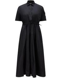 Moncler - Poplin Midi Shirt Dress - Lyst