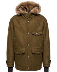 Moncler - Moncler Cooper Hooded Shearling-Trimmed Padded Mid-Length Jacket - Lyst