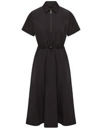 Moncler - Moncler Pleated Mid-Length Shirt Dress - Lyst