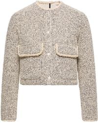 Moncler - Moncler Dauphine Wool & Silk Blend Bouclé Short Down Jacket - Lyst