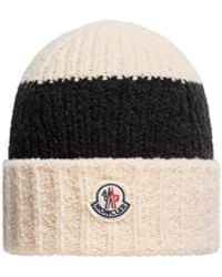 Moncler - Moncler Striped Wool Blend Bouclé Knit Beanie - Lyst
