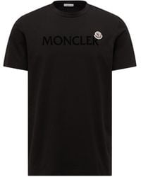 Moncler - Camiseta De Algodón Con Logotipo Flocado, Hombre, Talla - Lyst