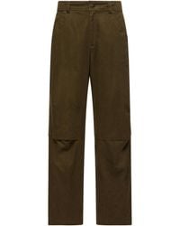 Moncler - Moncler Straight Leg Cotton Trousers - Lyst