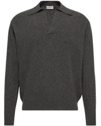 Moncler - Moncler Wool & Cashmere Long Sleeve Polo Shirt - Lyst