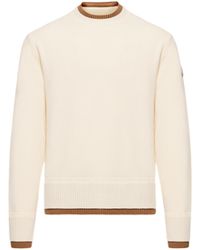 Moncler - Moncler Leather Logo Wool & Cashmere Blend Jumper - Lyst