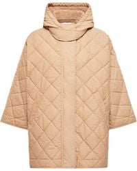 Moncler - Moncler Diamond-Quilted Hooded Cape - Lyst