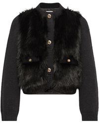 Moncler - Moncler Alpaca & Wool Blend Padded Cardigan - Lyst