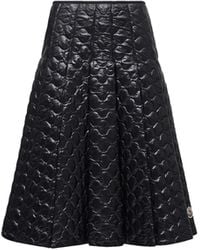 Moncler - Gonna Midi Imbottita Con Trapuntatura A Quadri, Donna, Taglia - Lyst