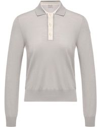 Moncler - Moncler Wool Long Sleeve Polo Shirt - Lyst