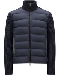Moncler - Padded Wool Blend Cardigan - Lyst