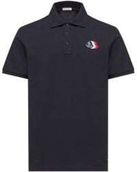 Moncler - Moncler Logo Patch Cotton Piquet Polo Shirt - Lyst