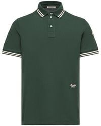 Moncler - Moncler Striped Trim Cotton Piquet Polo Shirt - Lyst