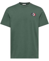 Moncler - Moncler Embroidered Tricolor Logo Cotton T-Shirt - Lyst
