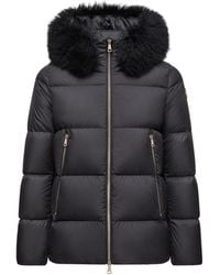 Moncler - Laichefur Hooded Shearling-Trimmed Short Down Jacket - Lyst