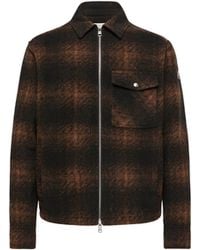 Moncler - Moncler Check Jersey Zip-Up Shirt Jacket - Lyst