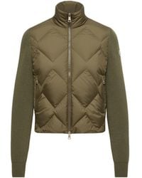 Moncler - Moncler Wool & Cashmere Padded Zip-Up Cardigan - Lyst