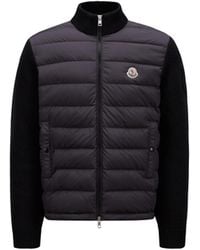 Moncler - Padded Cotton Zip-up Cardigan Black - Lyst