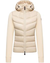 Moncler - Cardigan Zippé En Molleton Matelassé - Lyst