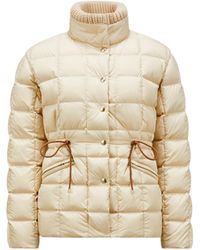 Moncler - Plumífero Corto Con Ribetes De Piel Antigone, Mujer, Talla - Lyst