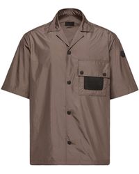 Moncler - Camicia A Maniche Corte Con Logo, Uomo, Taglia - Lyst