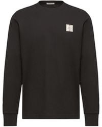 Moncler - Moncler Tricolour Logo Long Sleeve Cotton T-Shirt - Lyst
