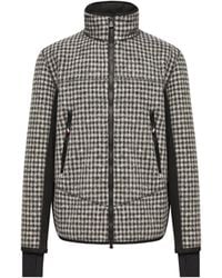 Moncler - Moncler Wool Blend Vichy Zip-Up Sweatshirt - Lyst