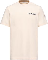 Moncler - Moncler Embroidered Logo Cotton T-Shirt - Lyst