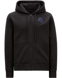 Moncler - Logo Patch Zip-up Hoodie - Lyst
