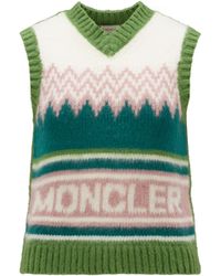 Moncler - Chaleco de lana con logotipo - Lyst