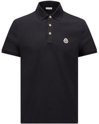 Moncler - Moncler Logo Patch Cotton Polo Shirt - Lyst